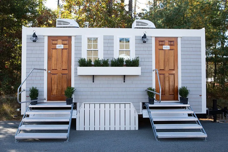 Wedding restroom units discretely staged at a venue in Shelton, Connecticut